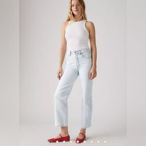Levi's Ribcage Straight Ankle Womens Denim Jeans In Light Wash Size 27 EUC